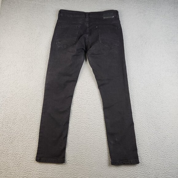 Mens 32x30 Black Athletic Slim Steves Jeans Denim Dark Modern Stretch Pockets - Picture 1 of 9